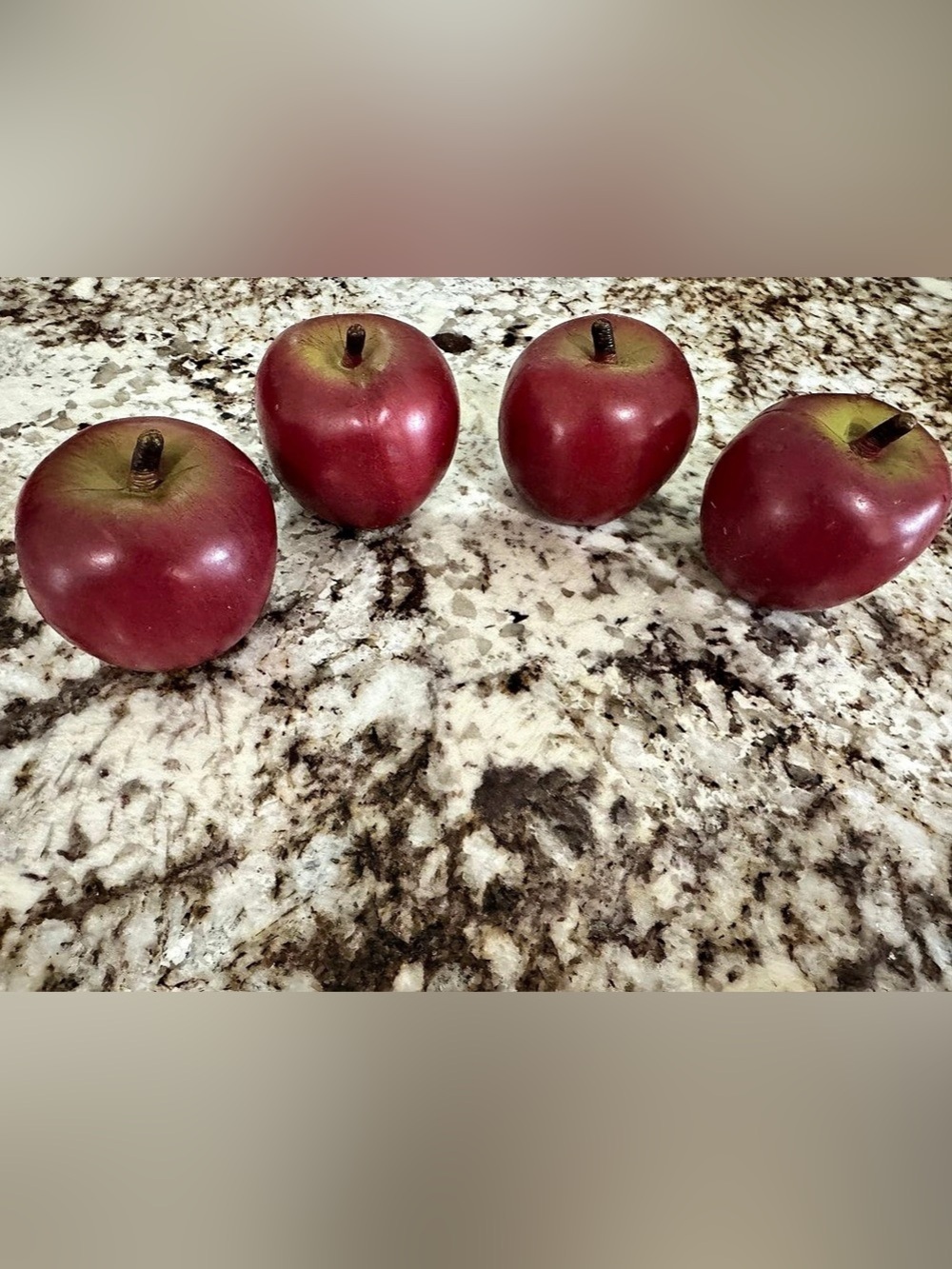 Red Apple Decor Set of 4 play fake kids kitchen food